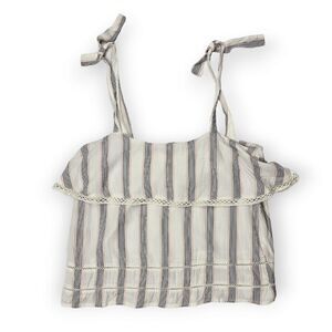 GF Collection Striped Lace Tank‎ with Adjustable Straps Women's Size XS